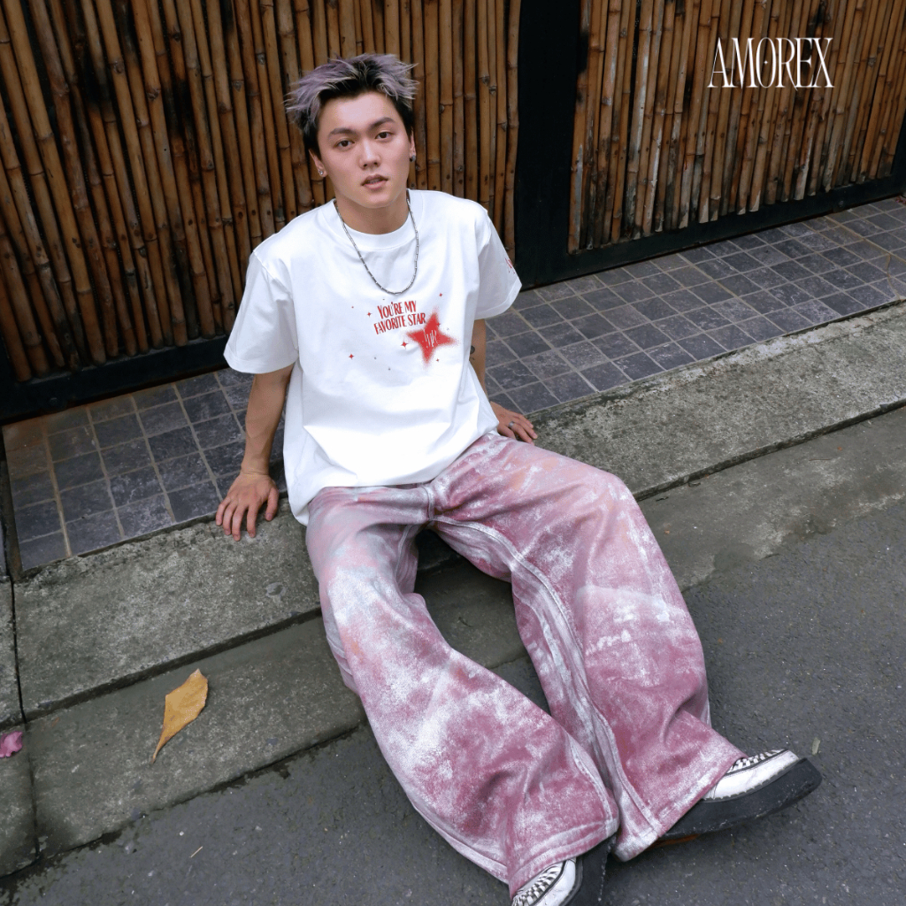 Áo Thun unisex form boxy AMOREX You’re My Favorite Star Đính Cườm Form Boxy Unisex 250gsm Cotton