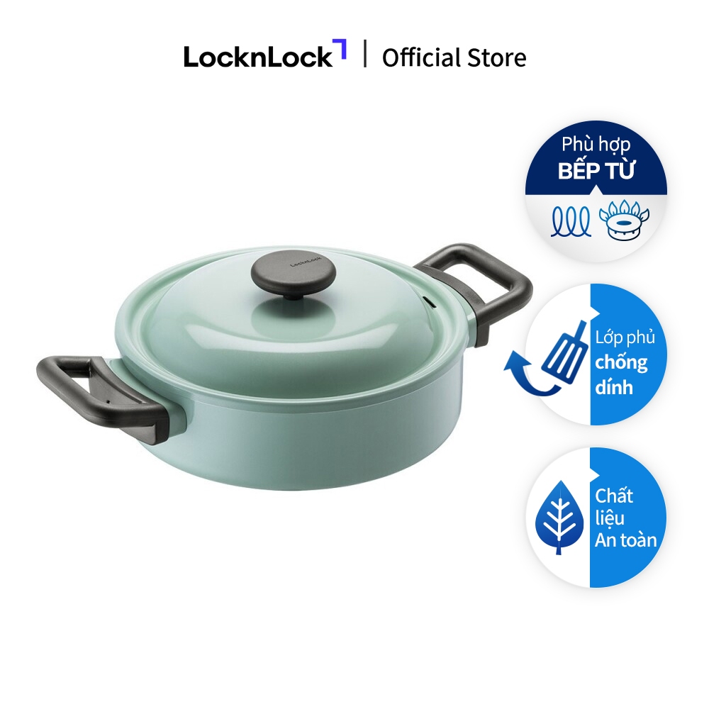 Nồi Decore Lock&Lock, 24CM, hai tay cầm - Màu Mint - LDE1244IH