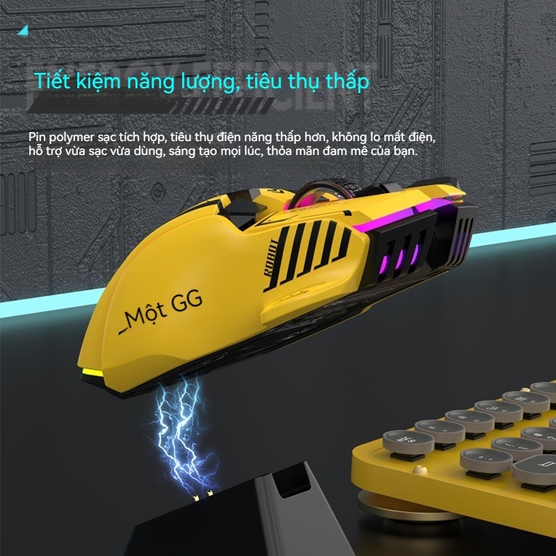Chuột Gaming G6 Không Dây Bluetooth 3 Mode RGB Sạc Type-C Silent Click Chuột Cơ