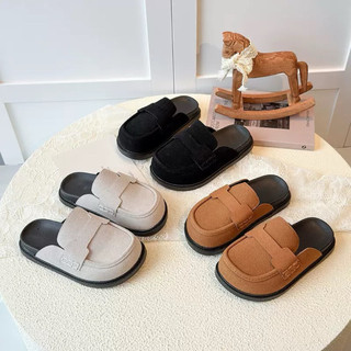 Sz26-36 [+VỚ] Dép sục cho bé trai/gái, phong cách chuẩn HÀN, chất da lộn mềm, đế cao su chống trơn trượt V6656