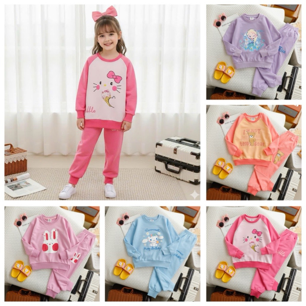 Bộ nỉ da cá bé gái Jane shop,sét bộ quần áo nỉ ấm mùa đông cho bé gái size nhí nhỡ 14-35kg BNDCN060