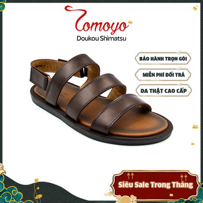 SIÊU SALE 8.8-Dép Sandal Nam Da Bò Quai Ngang Cao Cấp Tomoyo TMS10502