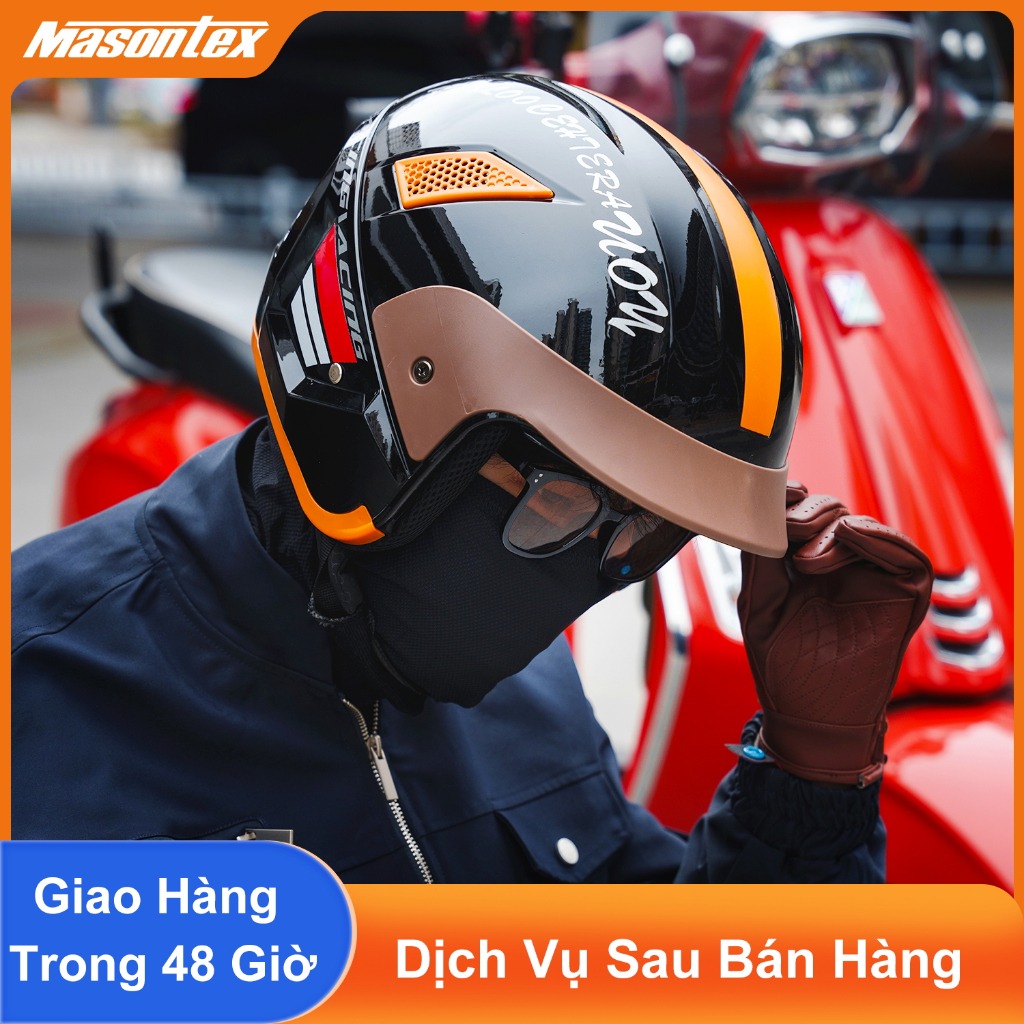 Mũ Bảo Hiểm Masontex 706 3/4 Cao Cấp – Lót Trong Tháo Rời, Đội Thoải Mái, Bền Đẹp