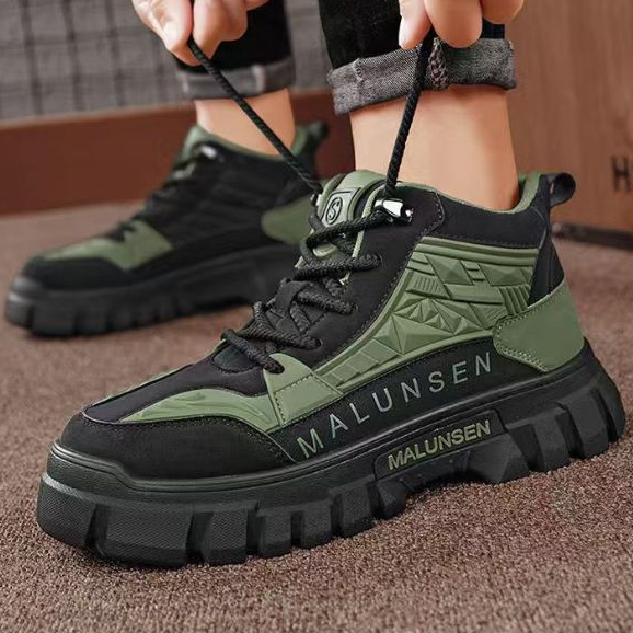 Giày Da Nam Cổ Cao | 3AT x A95 | Đế Cao Su Tổng Hợp | Tăng chiều Cao | Chống Thấm Nước | Chống Trơn 