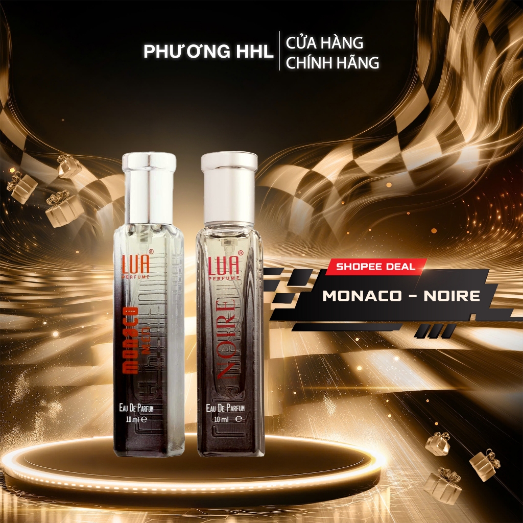 Combo Nước hoa Nam Mini Chính Hãng Monaco Men 10ml + Noire 10ml Hương Thơm Nam Tính, Quý Tộc - LUA P