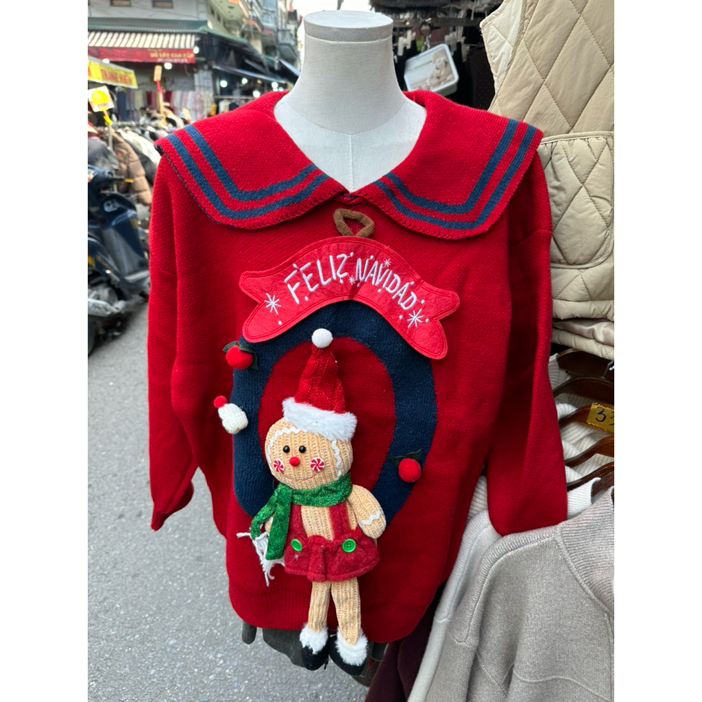 Áo Len Noel Tag Gấu Bông Siêu Xinh Mùa Noel Hàng QC