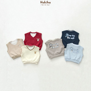  Áo gile "Thám tử nhí" in hình 2 mặt đáng yêu cho bé Hokiha vải nỉ lót lông nhung dày dặn ấm áp size 8-17kg A335 