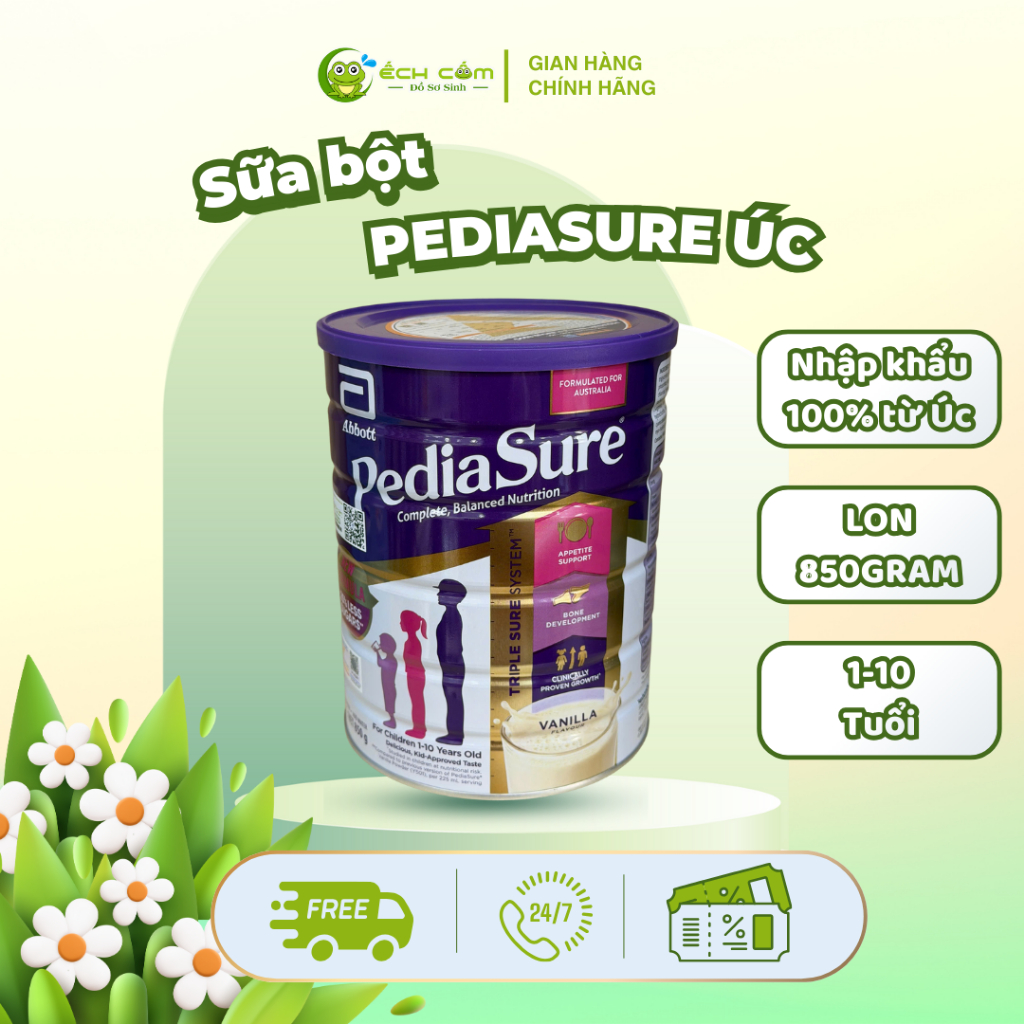 Sữa Pediasure Úc Nắp Tím 850g Cho Bé 1-10 Tuổi Hộp 850g