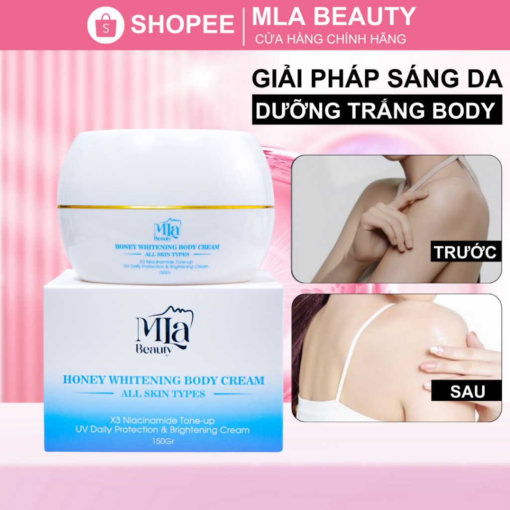 Kem Body Honey Whitening Mla Beauty Chính Hãng - Dưỡng Trắng & Sáng Mịn Da 150g