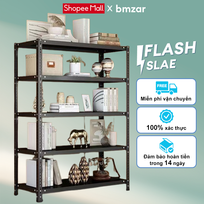 BMZAR Kệ Sắt V Lỗ Tấm Thép Dày Kệ Để Đồ Chịu Tải 50kg/Tầng Kệ Sắt Lắp Ghép Da Năng 3-6 Tầng