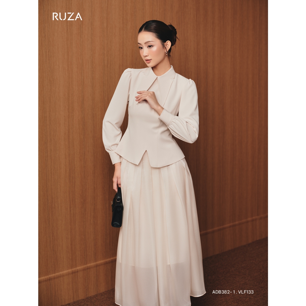 Áo sơ mi nữ tay dài RUZA kiểu dáng sang trọng thời trang công sở thanh lịch ADB382