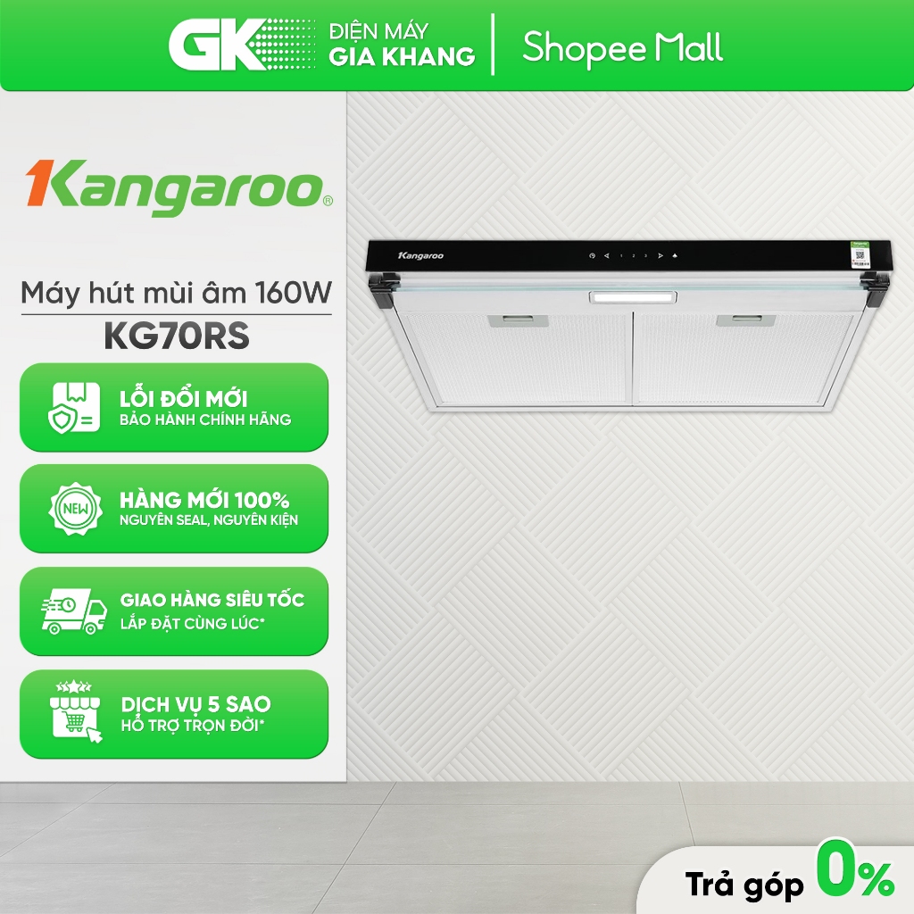 Máy Hút Mùi Áp Tường KANGAROO 160W KG70RS [Toàn Quốc]