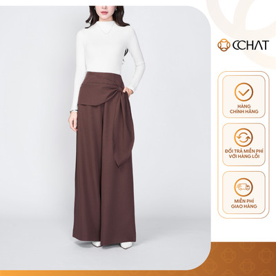 Quần Ống Rộng 𝐂𝐂𝐇𝐀𝐓 Dáng Suông Elave Drape Chất Liệu Tuytsi Cao Cấp 25QDS2017ST