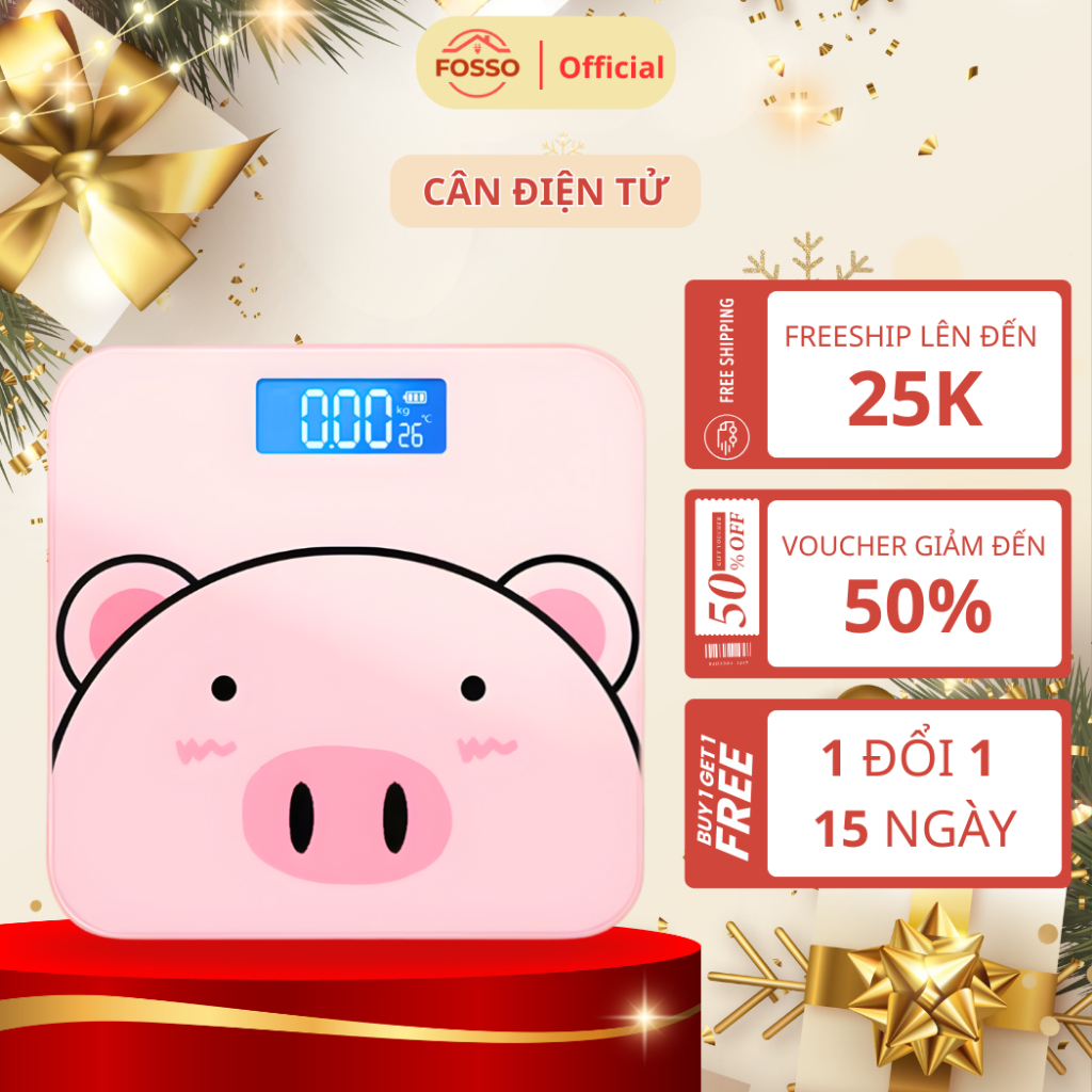 Cân Điện Tử Sức Khỏe Hình Chú Heo Xinh Xắn Đo Cân Nặng, Nhiệt Độ Độ Chính Xác Cao Dành Cho Gia Đình 