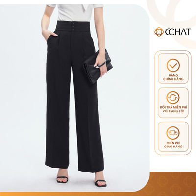 Quần Ống Rộng 𝐂𝐂𝐇𝐀𝐓 Kiểu Bản Cạp To 3 Cúc Chất Tuytsi Cao Cấp 53QDS2010ST