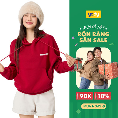 Áo Hoodie nữ YODY có mũ vải nỉ mềm mại ấm áp WCSO25F039