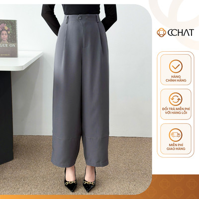 Quần Ống Rộng 𝐂𝐂𝐇𝐀𝐓 Dáng Suông Kiểu Nacci Chất Liệu Tuytsi Cao Cấp 55QDS2003ST