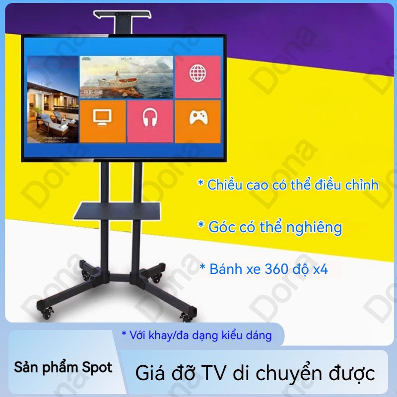 Giá đỡ TV Di động 32-85 Inch, Giá Treo Tường Có Bánh Xe, Không Cần Khoan, Giá đỡ TV Nhập Khẩu