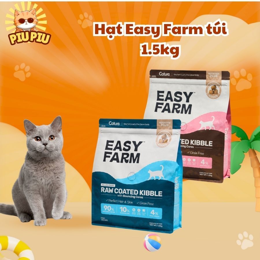 CATURE EASY FARM - RAW COATEFD PET FOOD - HẠT THỨC ĂN CATURE EASY FARM VỊ CÁ BIỂN MIX TOPPING 1.5KG 