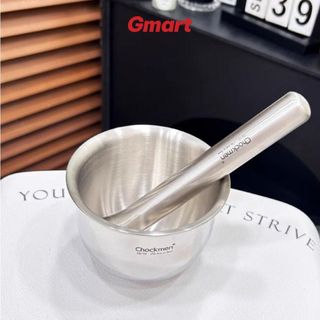 Cối giã gia vị inox 304 Chockmen C202 cối nghiền tỏi ớt tiêu bền chắc dễ vệ sinh