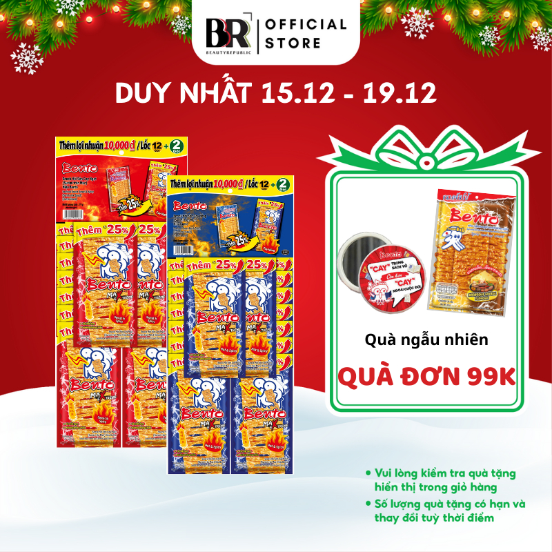  Combo 2 Lốc  28 gói  Snack Mực Bento 5g Đủ Vị Ăn Vặt Thái Lan Chính Hãng 