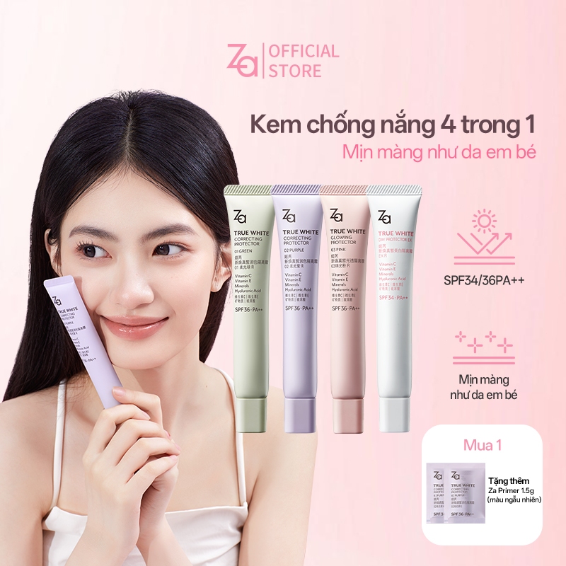  Za Kem Lót kem Chống nắng Nâng Tone Kiềm Dầu Dưỡng Da All In One 35g 