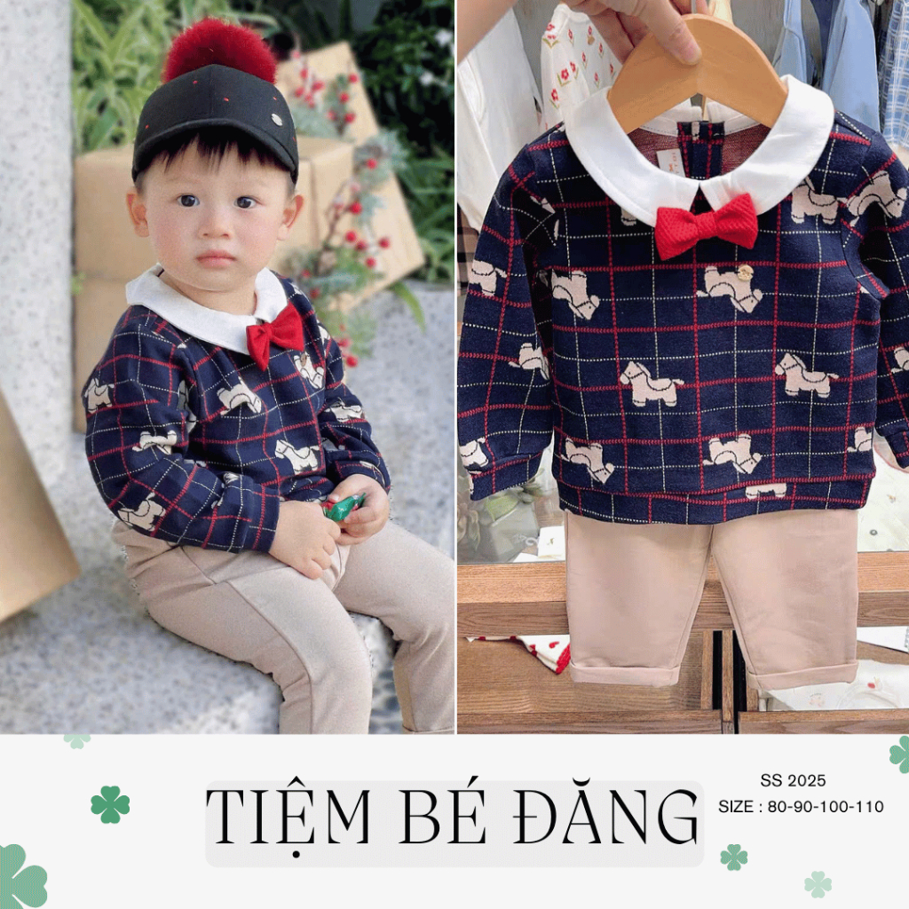 Set áo quần RMK ettoi họa tiết ngựa cho bé trai