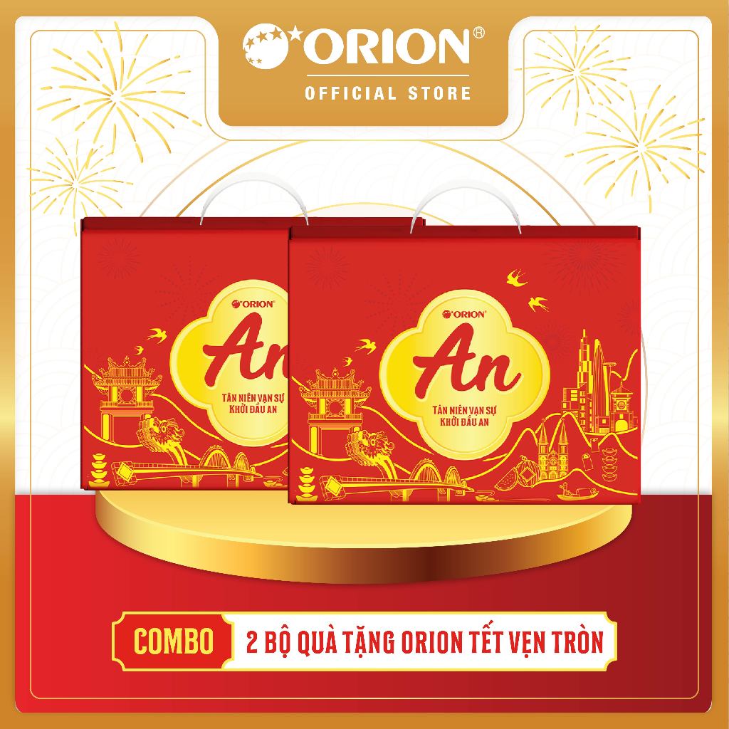 [ĐỘC QUYỀN] COMBO 2 HỘP QUÀ TẾT ORION - TẾT VẸN TRÒN 470,8G/HỘP (CÓ QUAI XÁCH)