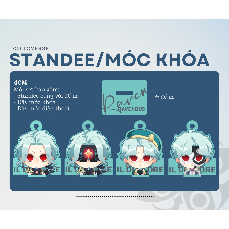 Genshin Impact - Standee mini nền màu Dottore