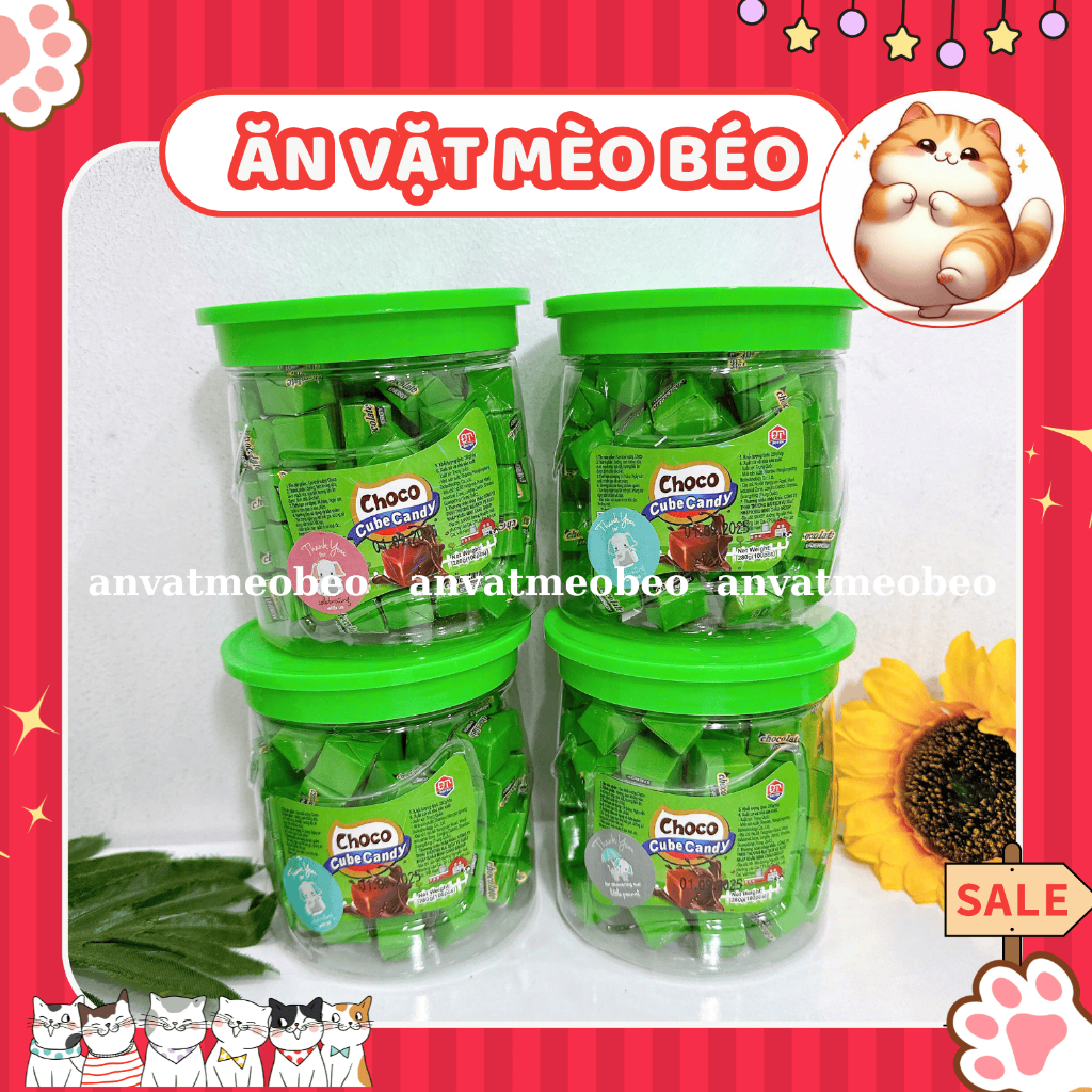 [HỘP 100 VIÊN] Kẹo sữa socola cube Doten, choco cube candy, thơm ngon hấp dẫn