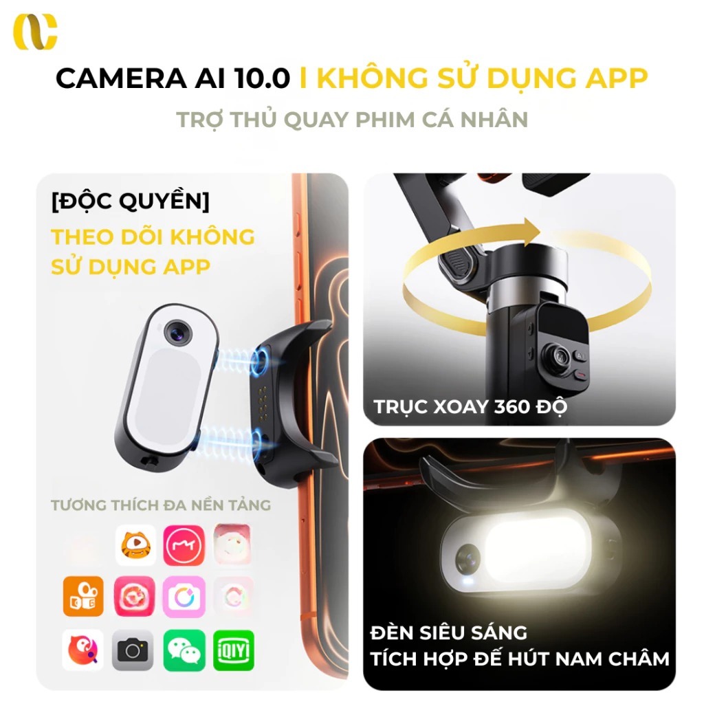 Gimbal điện thoại smart X3, Gậy gymbal chống rung 360 độ bản nâng cấp mới nhất 10.0 Tracking 2026 | BigBuy360 - bigbuy360.vn