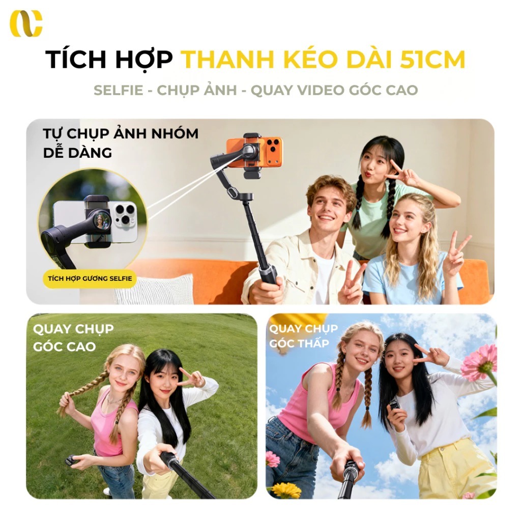 Gimbal SMART X3 cao cấp, Gimbal chống rung cho điện thoại hỗ trợ quay phim, chụp ảnh chuyên nghiệp | BigBuy360 - bigbuy360.vn