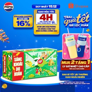  SALE 15.12  Thùng Nước Ngọt Giải Khát Có Gaz 7Up Lon Xanh  320ml lon  