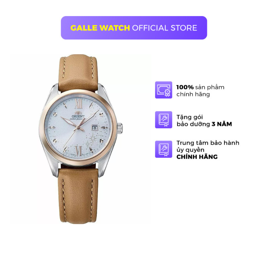 Đồng Hồ Nữ Orient Watch Solar RA-WG0604S10B kính Sapphire dây da đeo tay cao cấp chính hãng