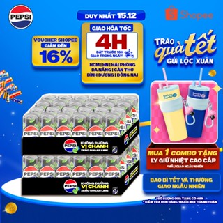   SALE 15.12  Combo 2 Thùng 24 Lon Pepsi Vị Chanh Không Calo Không Đường  320ml lon  