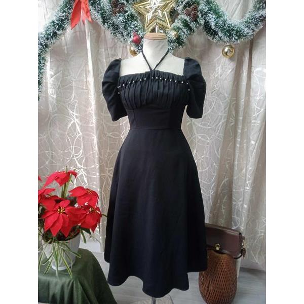 CHIBEST thanh lý - Đầm cổ vuông nhún ngực bymo - SIZE S