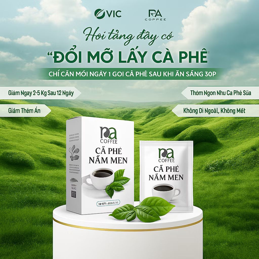 [Cà phê nấm men] Cà phê - VIC - NA Coffee Cà phê xanh 12 gói cf giữ dáng đẹp da
