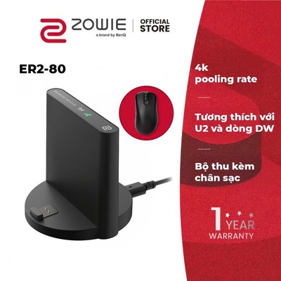Bộ thu BenQ ZOWIE Reciever ER2-80 4K Dock kèm sạc_Hỗ trợ kết nối không dây chuột U2 và các dòng DW ZOWIE