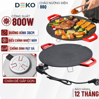 Chảo Nướng Đá Đa Năng Hàn Quốc, Chảo Gang Vân Đá Chống Dính Không Dầu Vỉ Nướng BBQ Size 36cm, 40cm