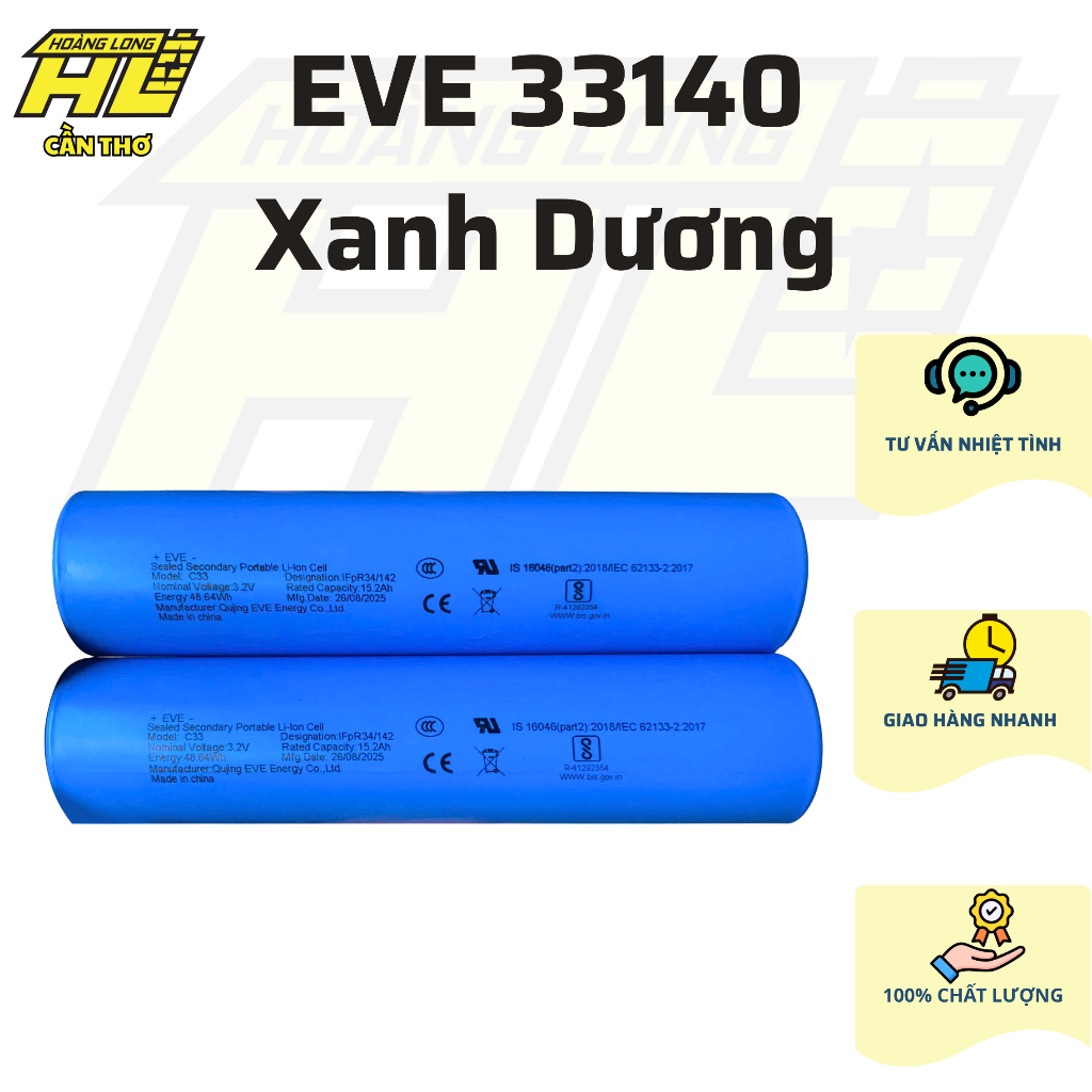 EVE 33140 Xanh Dương 15Ah (Tặng Kèm Khung)