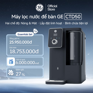   ESSENTIALS SET  Máy lọc nước để bàn GE CTD50 - Hai chế độ: Nóng & Thường · Lắp đặt linh hoạt · Bình chứa tiện lợi 