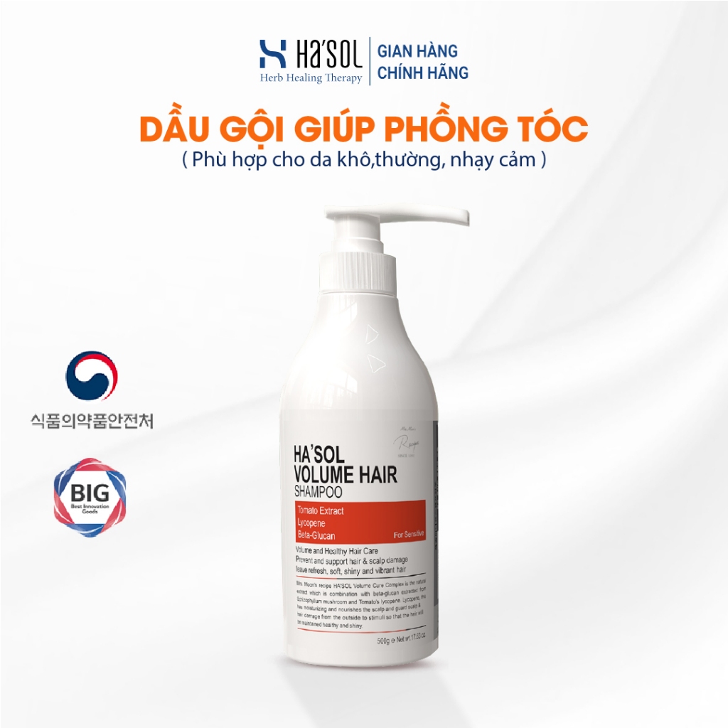 Dầu Gội HASOL Phục Hồi Tóc Hư Tổn, Làm Phồng Tóc, Giúp Tóc Mềm Mượt Chắc Khỏe Cho Da Đầu Nhạy Cảm Ha