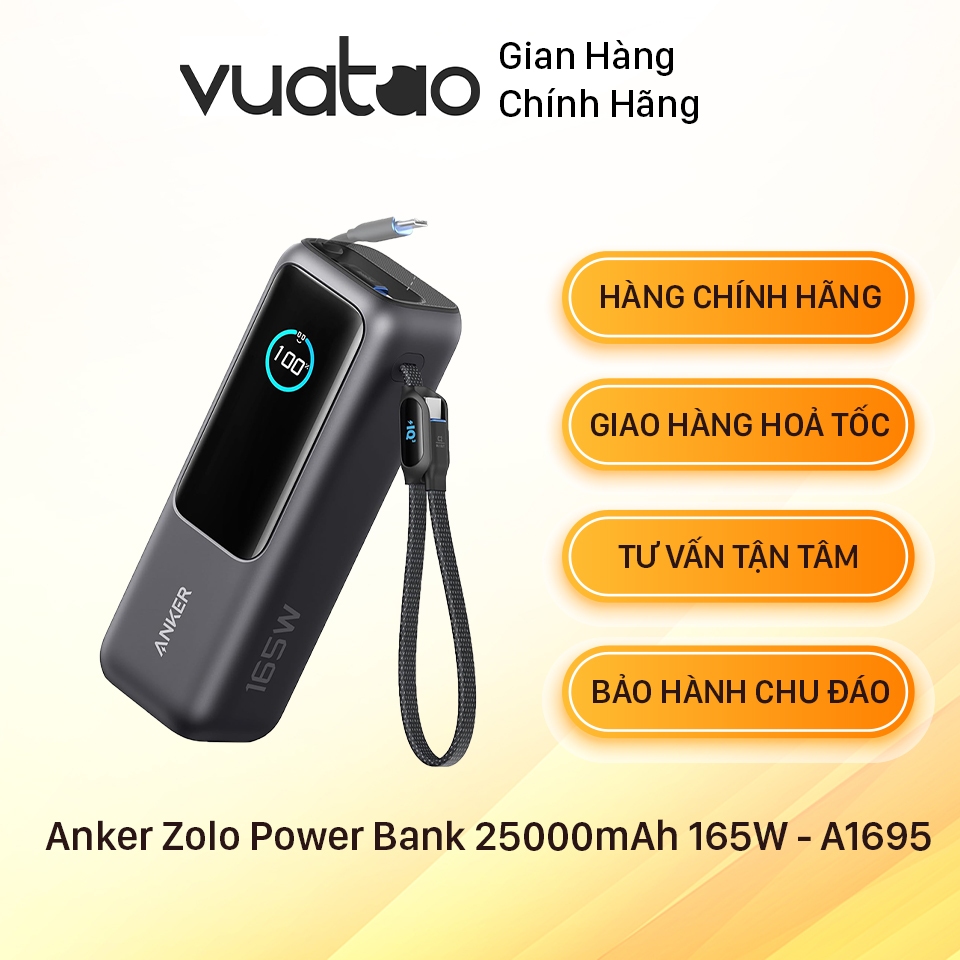 [HOẢ TỐC] Pin dự phòng Anker Zolo Power Bank 25000mAh 165W - A1695
