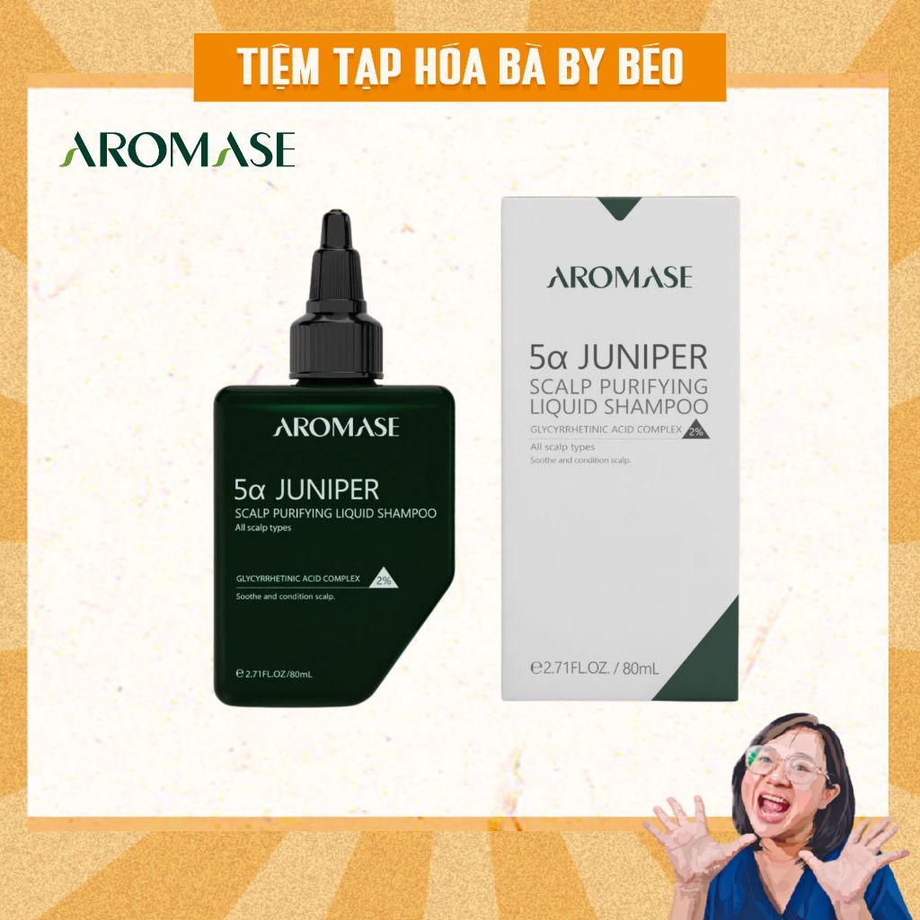 Dầu gội dạng lỏng làm sạch da đầu AROMASE 5α Juniper Scalp Purifying Liquid Shampoo 80ml