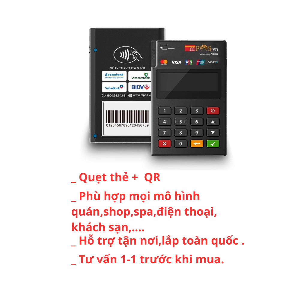Máy Quẹt Thẻ MPos _  Quẹt Thẻ + Qr _  ATM - Visa _ Mastercard Tích Hợp Chức Năng Trả Góp  _ Hợp Lệ T