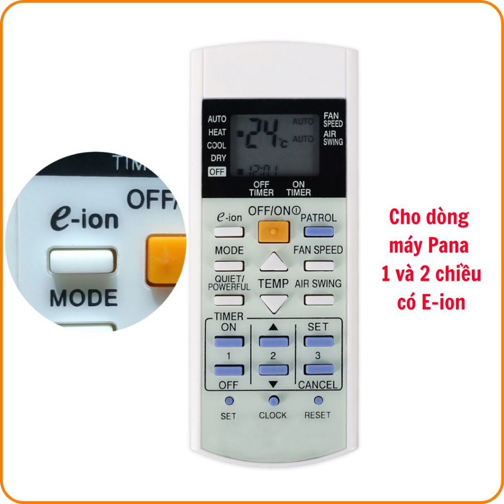 Điều khiển dành cho điều hòa Panasonic có E-ion