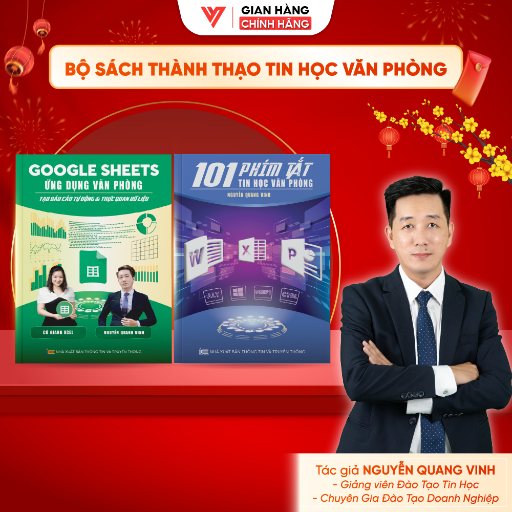 Bộ 2 Sách Google Sheet Và 101 Phím Tắt Trong Tin Học ĐÀO TẠO TIN HỌC Kèm Video Bài Giảng Và Bài Tập 