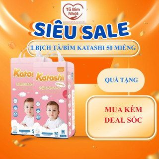  Bỉm KATASHI Nhật Bản 50 miếng mỏng nhẹ,thoáng khí,kháng khuẩn đủ size tã dán quần từ S đến 5XL 