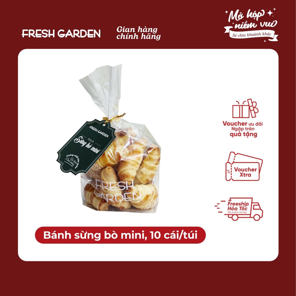 Bánh sừng bò Mini Fresh Garden, Túi 12 cái