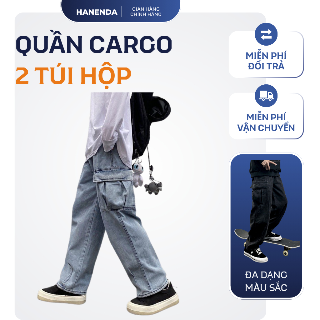Quần Jeans Suông nam nữ túi hộp form Baggy rộng Unisex siêu đẹp hottrend 2026 - Avocado